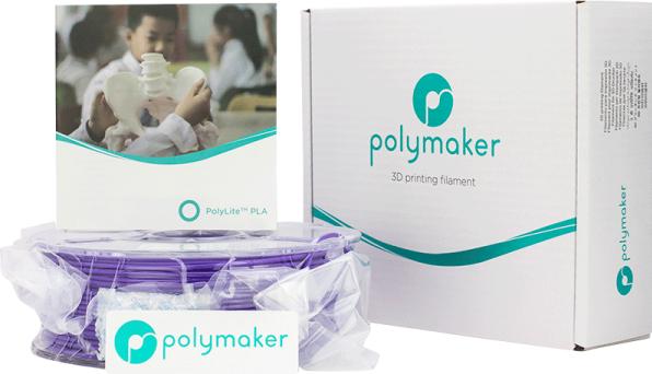 Actual product image Polymaker PolyLite PLA - Purple - 2.85mm (PLA, 2.85 mm, 1000 g, Violet)
