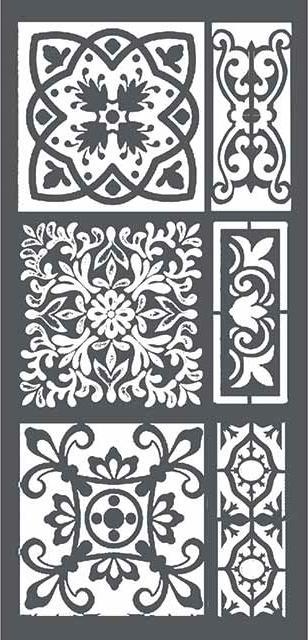 Actual product image Stamperia Tile border" stencil, 25 x 12 cm