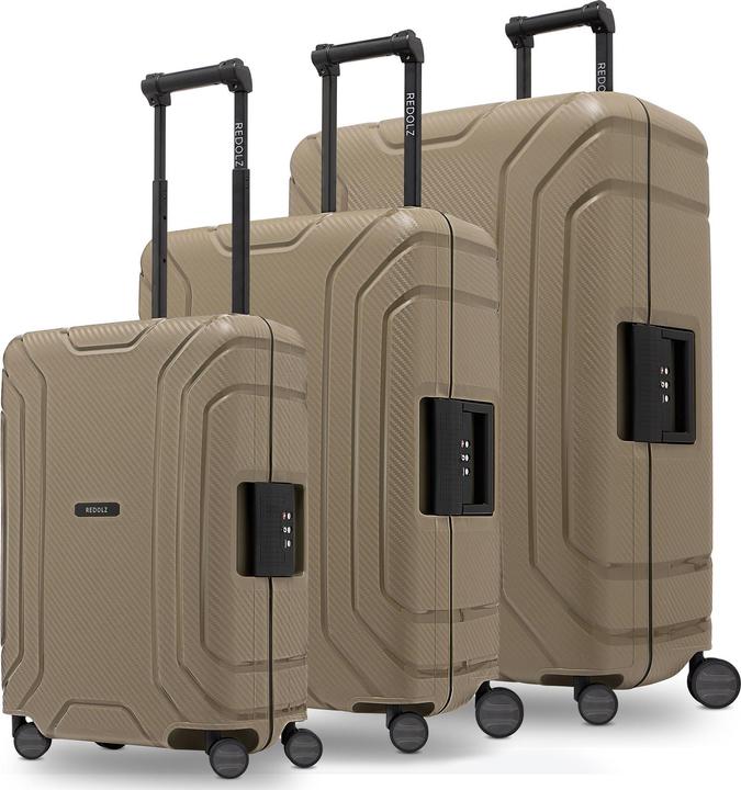 Immagine prodotto Redolz Set di valigie Essentials 15 a 4 ruote 3 pezzi con chiusura a tre punti (210 l, XL (da 115l))