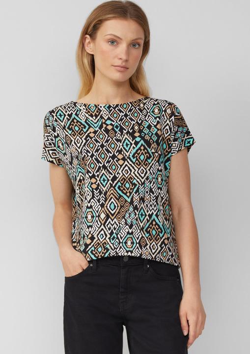 Produktbild S.Oliver T-Shirt Fliessendes T-Shirt aus Viskosemix mit All-over-Muster (48)