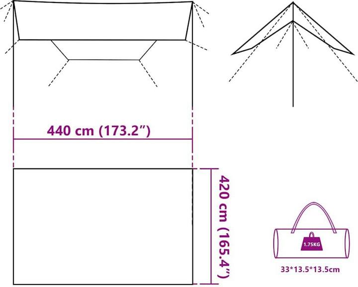 Image du produit vidaXL Campingplane (Bâche, 1.75 kg)