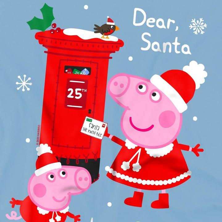 Actual product image Peppa Pig Childrens/Kids Letter To Santa Peppa And George T-Shirt (128)
