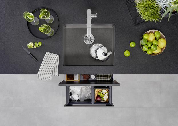 Productafbeelding Blanco Zerox 500-U DonkerSteel (Onderbouw gootsteen, 54 cm, 44 cm)