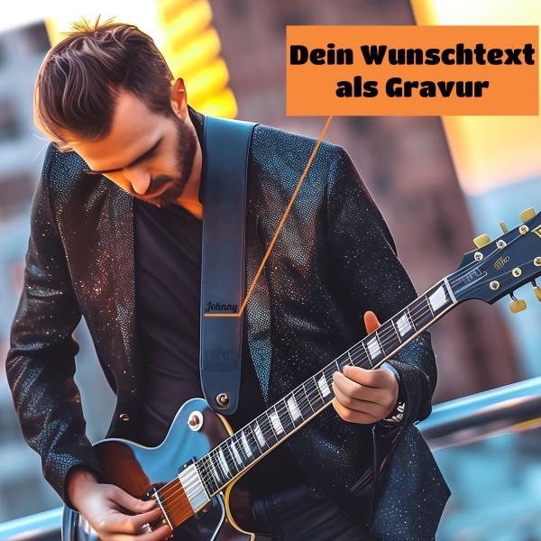 Produktbild keepdrum personalisierter Gitarrengurt aus Echt-Leder mit Gravur