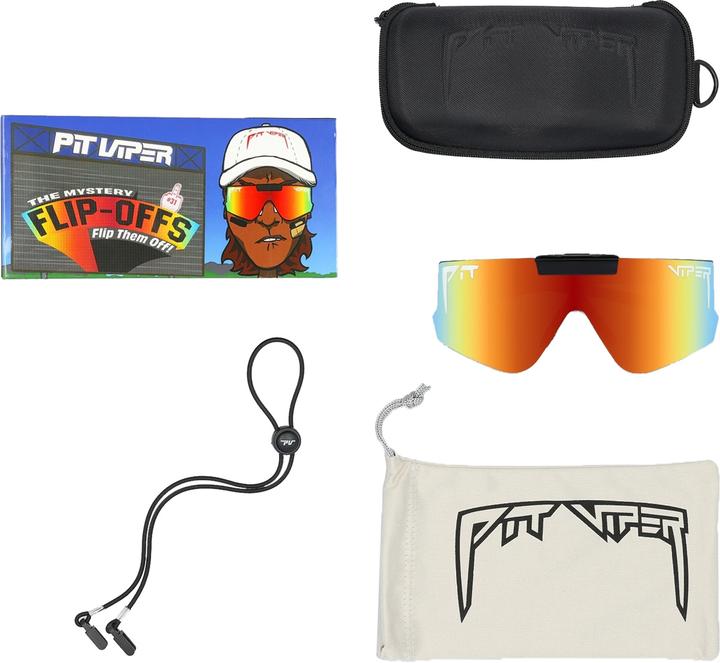 Actual product image Pit Viper The Flip-Offs The Mystery (Black, Rainbow Revo Mirror)