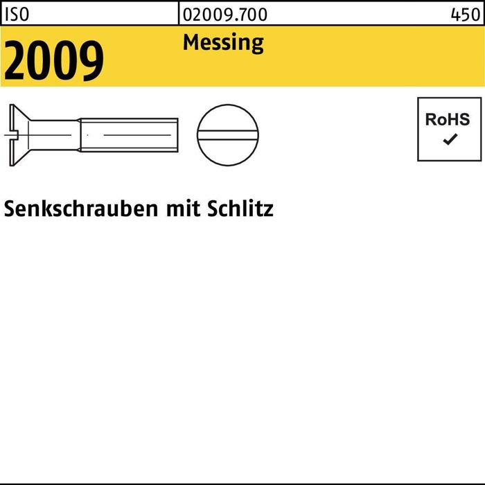 Produktbild Senkschraube ISO 2009 m.Schlitz M 6 x 10 Messing (1000 Schrauben pro Stück)