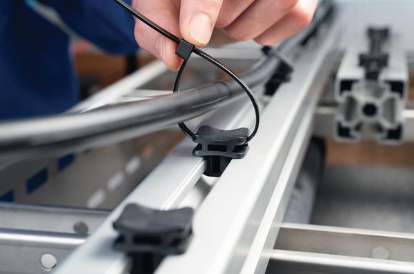 Actual product image HellermannTyton ACFM4W8PT2.2-PA66/6HIRHS-BK Cable tie base Profile rail 151-03176heat-stabilisi (17.50 mm, 500 pcs.)