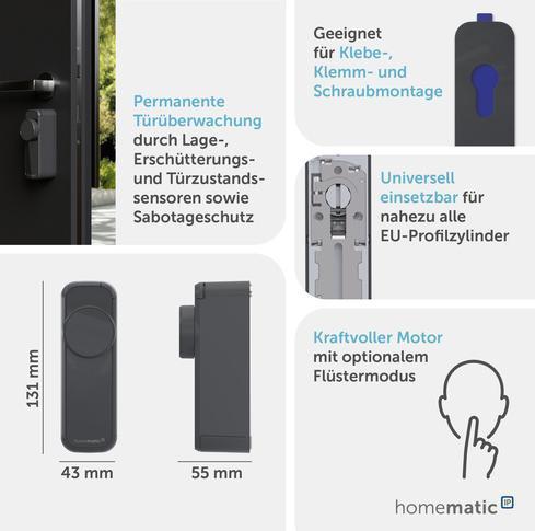 Actual product image Homematic IP Türschlossantrieb? pro, anthrazit HmIP-DLP-A