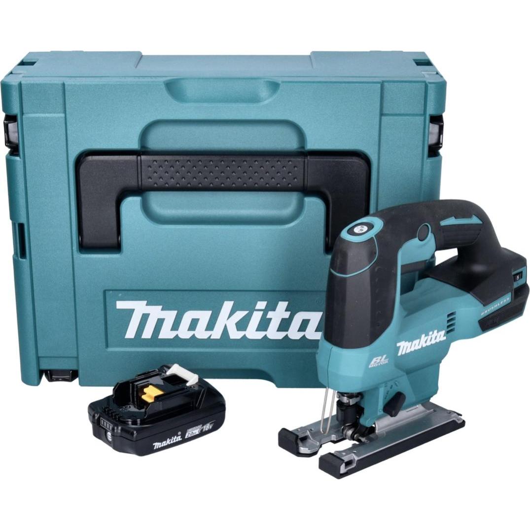 Thumbnail - Makita, Stichsäge, DJV 184 A1J Akku Pendelhub Stichsäge 18 V Brushless + 1x Akku 2,0 Ah + Makpac - ohne