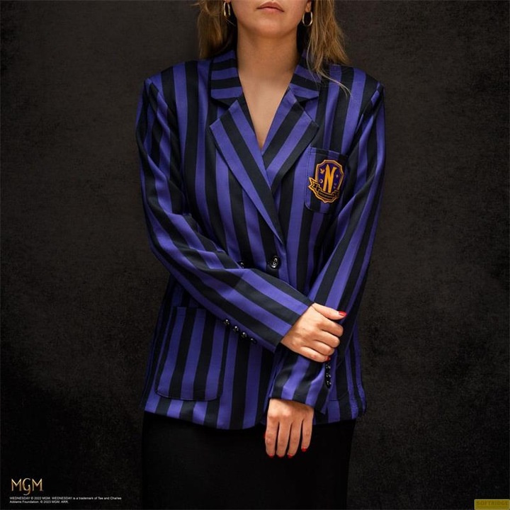 Immagine prodotto Cinereplicas Mercoledì Giacca Nevermore Academy Blazer a righe viola taglia M (M)