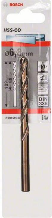 Actual product image Bosch Professional Zubehör Metal drill HSS-Co, DIN 338, 6.8 x 69 x 109 mm, pack of 1 (6.8 mm)
