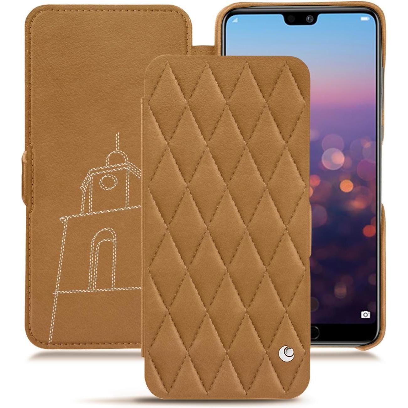 Noreve Lederschutzhülle horizontal (Huawei P20 Pro), Smartphone Hülle, Braun
