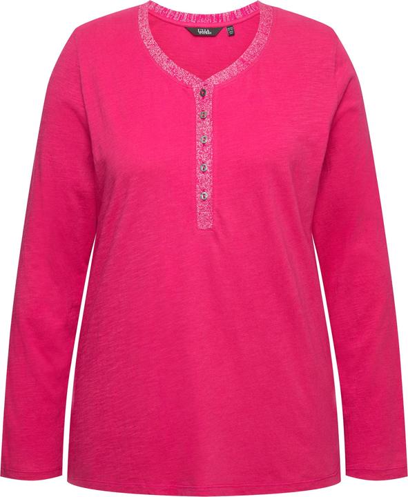 Immagine prodotto Ulla Popken Maglia con abbottonatura glitter, scollo a V e maniche lunghe (42, 44)