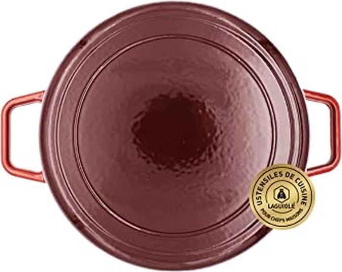 Image du produit Laguiole Cast iron stewpan enameled round 26 cm red 48 l (26 cm, Cocotte + faitout, Fonte)