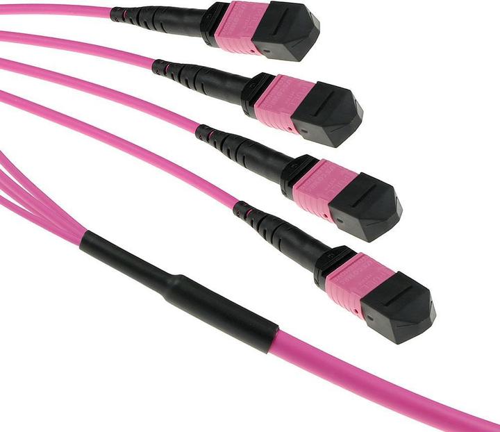 Produktbild ACT 15 meter Multimode 50/125 OM4(OM3) polarity A fiber trunk cable with 4 MTP/MPO female connectors (15 m)