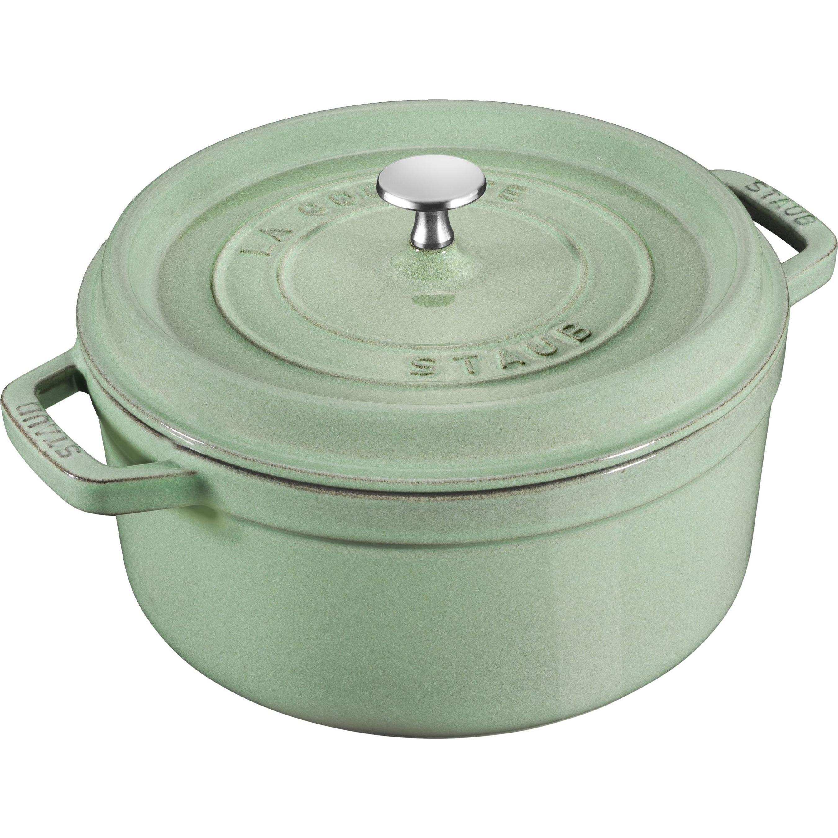 Zwilling La Cocotte Cocotte, 18 cm verde salvia rotonda Gu, Padella + Pentola, Verde