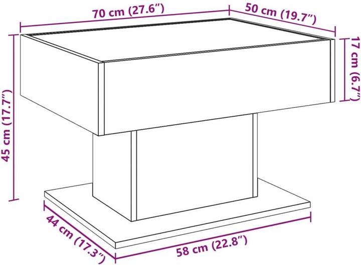 Image du produit vidaXL Couchtisch (70 x 50 x 45 cm)