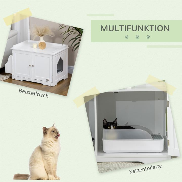Actual product image PawHut Cat Litter Box with Magnetic Doors (Cat litter box closed)