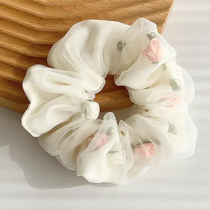 Immagine prodotto Avizar Scrunchie Doppelstoff mit 3D Rosen Rosée (Elastico per capelli)
