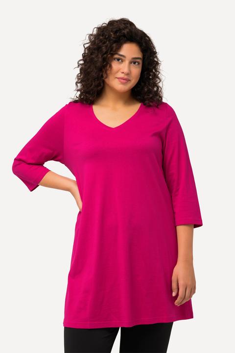 Produktbild Ulla Popken Longshirt, A-Linie, V-Ausschnitt, 3/4-Arm (60)