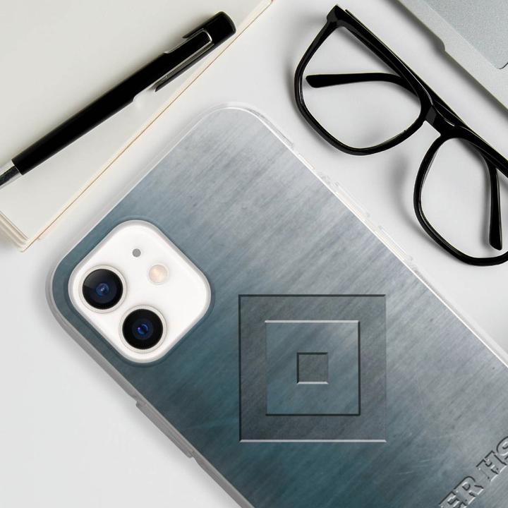 Produktbild DeinDesign Silikon Hülle für Apple iPhone 12 Handyhülle Case Smartphone Schutzhülle HSV Hamburger SV Metallic (Apple iPhone 12)