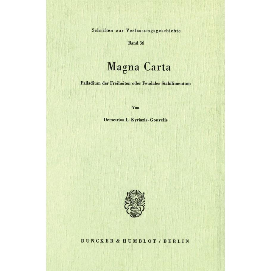 Magna Carta., Fachbücher