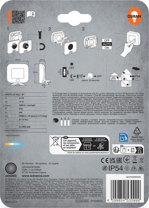 Actual product image Osram NIGHTLUX® Hall White