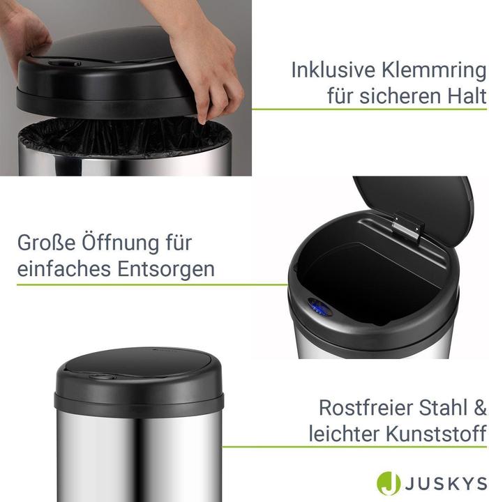 Image du produit Juskys Poubelle automatique avec capteur (30 l)
