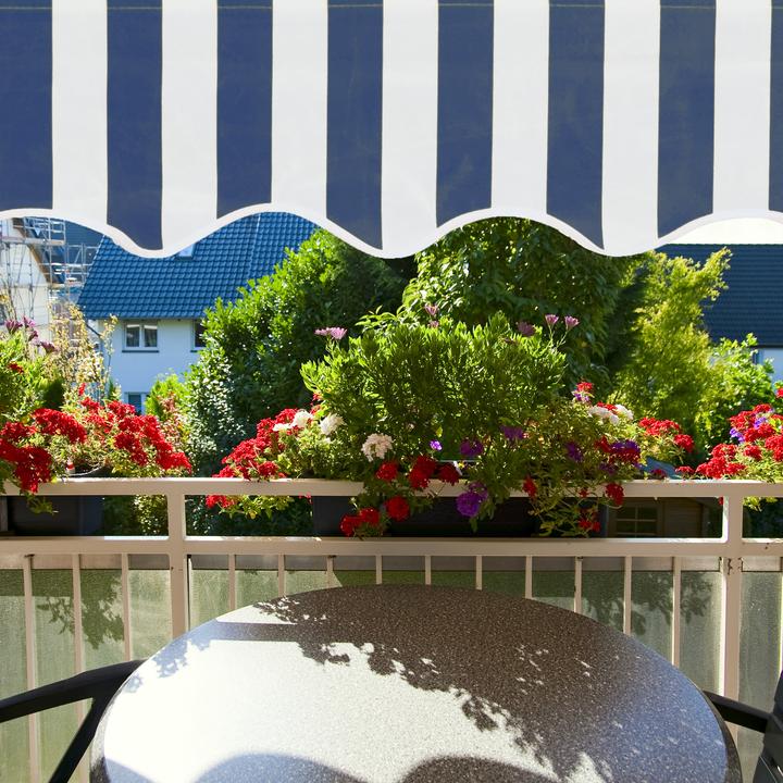 Actual product image Relaxdays Telesopic Canopy Blue White (1.50 m)