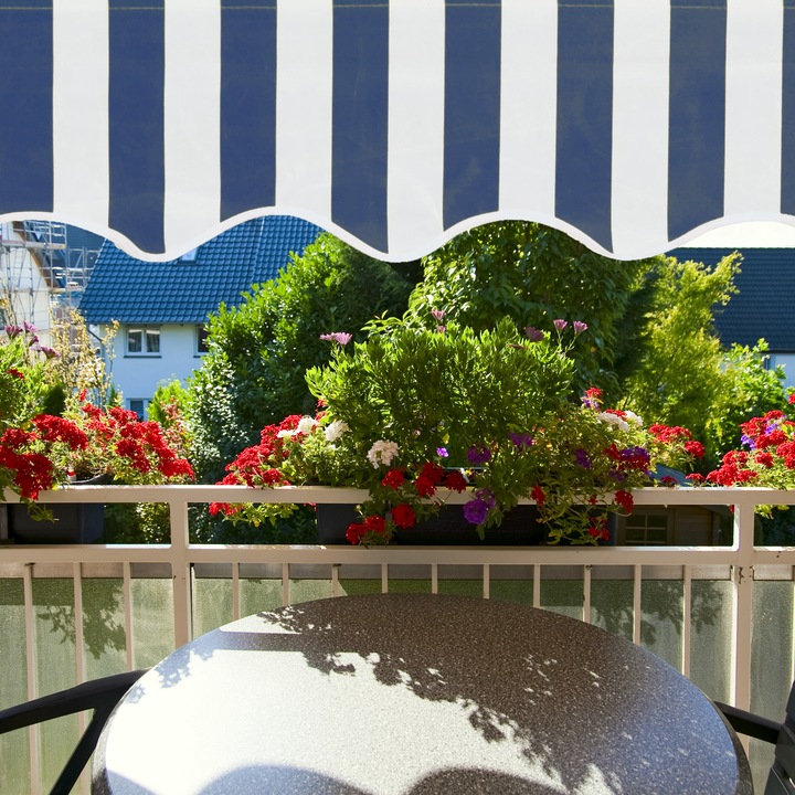 Actual product image Relaxdays Telesopic Canopy Blue White (1.50 m)