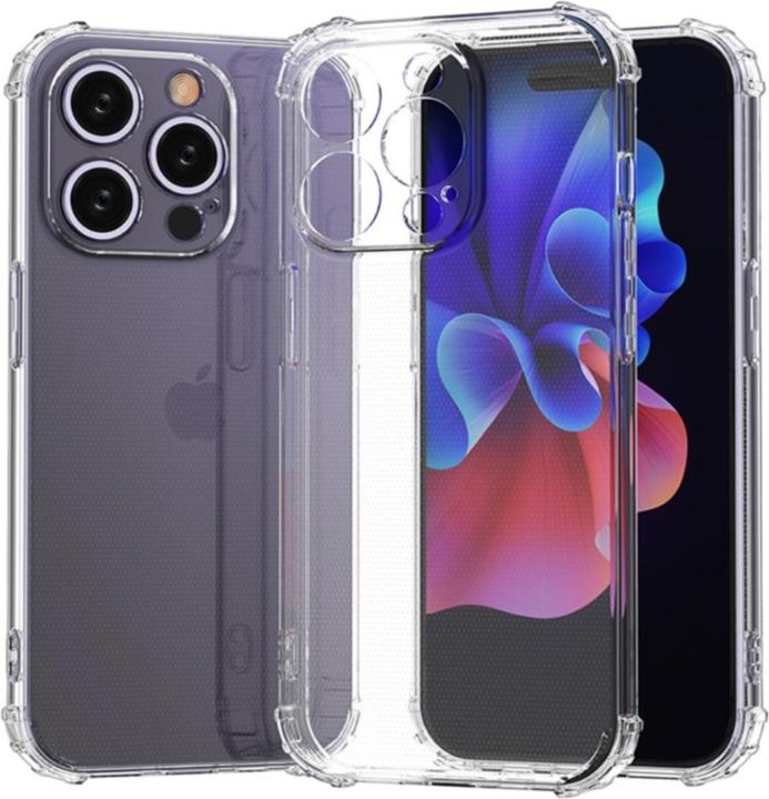 Produktbild Apfelkiste iPhone 15 Pro Gummi Hülle mit Kameraschutz, Air Cushion, Transparent (Apple iPhone 15 Pro)