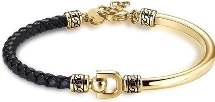 Brosway Stijlvolle heren armband met gouden klopper BKC15