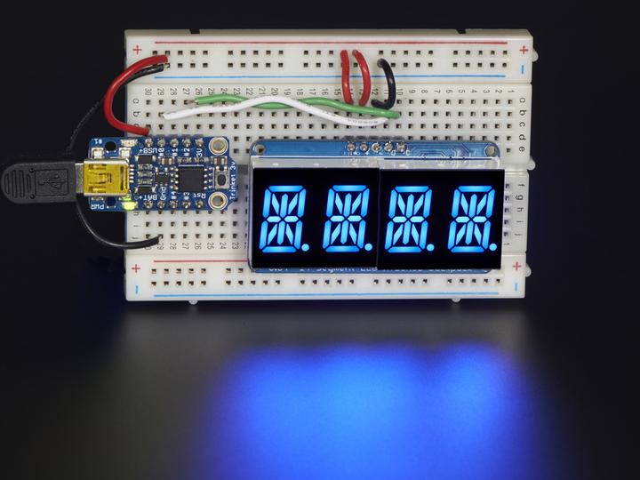Produktbild Adafruit Alphanumerisches Display Blau 4 Zeichen I2C (Display)