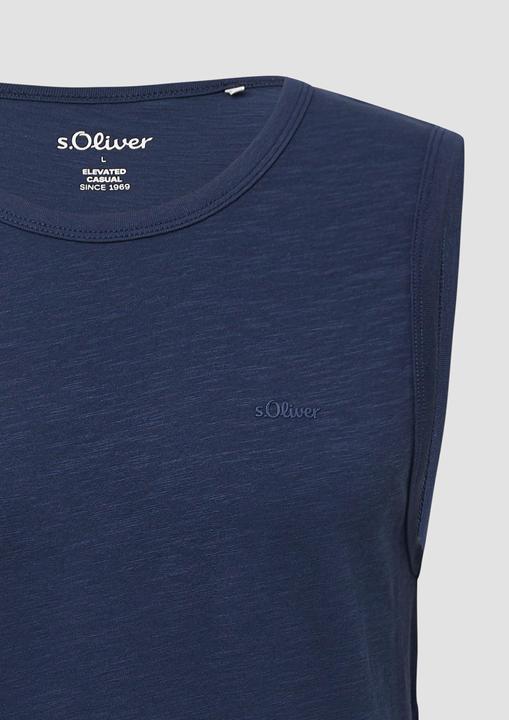 Produktbild S.Oliver T-Shirt Baumwoll-Tanktop mit Flammgarnstruktur (M)