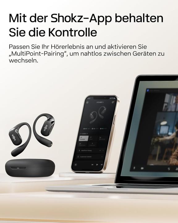 Image du produit Shokz OpenFit 2 Open-Ear Bluetooth-Kopfhörer (ANC, 48 h, Sans fil)