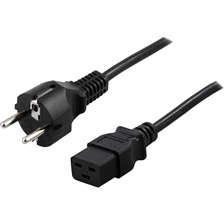 Deltaco DEL-110T power cable Black CEE7/7 IEC C19 (3 m), Stromkabel
