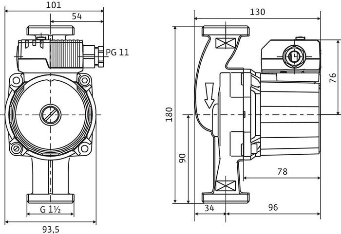 Produktbild Wilo Standardpumpe Star-Z Typ 25/2 EM, Rp 1Zoll, 180mm (Hauswasserpumpe)