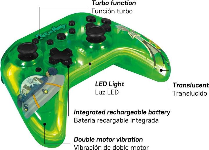 Actual product image Blade Controller Rick und Morty wireless Switch (PC, Switch, Switch Lite)