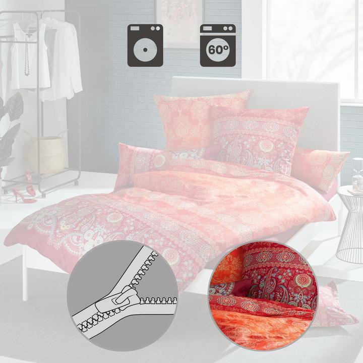 Actual product image Bassetti Maco satin bed linen Gran Paradiso V1 (Duvet cover, 155 x 220 cm, 80 x 80 cm)