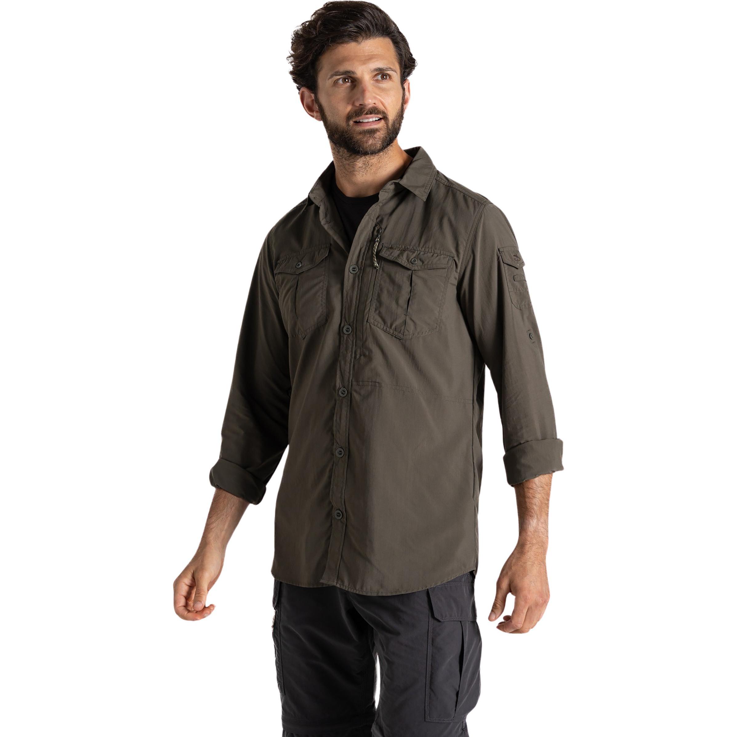Craghoppers, Herren, Hemd, NosiLife Adventure Long Sleeved Shirt III, Grün, (S)