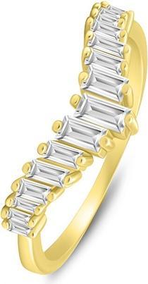 Immagine prodotto Brilio Silver - Beautiful gold-plated ring with clear zircons RI140Y - Circuit: 56 mm (56)