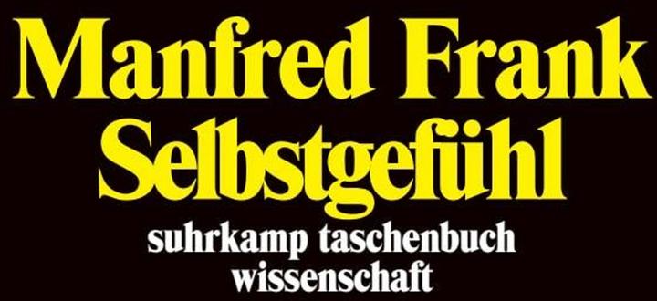 Produktbild Selbstgefühl (Deutsch, Manfred Frank, 2002)