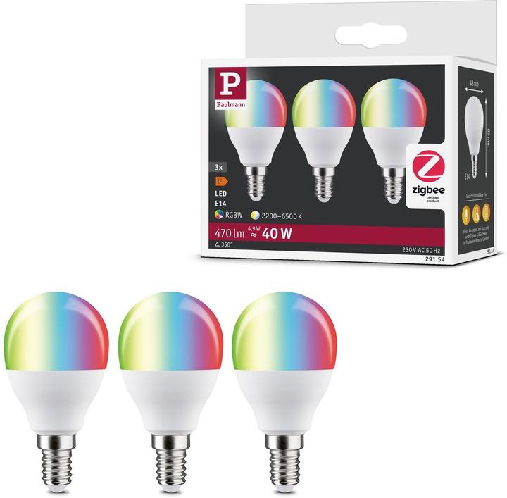 Produktbild Paulmann Tropfen Zigbee Filament 3er Set (E14, 470 lm, 1 x)