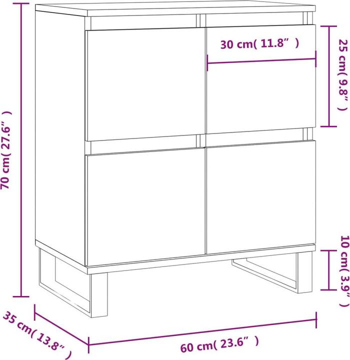 Image du produit vidaXL Sideboard (60 x 35 x 70 cm)