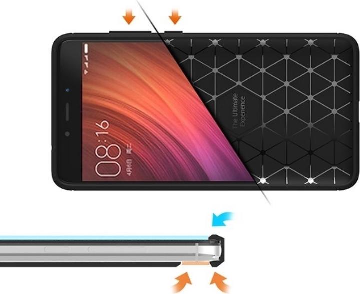 Produktbild Screenguard Xiaomi Redmi Note 4 Hülle Carbon Brushed Soft TPU (Xiaomi Redmi Note 4)