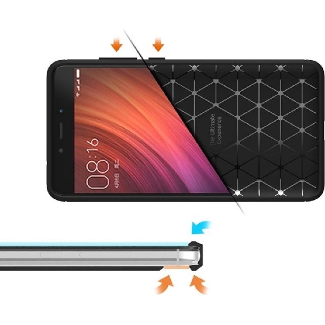 Thumbnail - Screenguard Xiaomi Redmi Note 4 Hülle Carbon Brushed Soft TPU (Xiaomi Redmi Note 4), Smartphone Hülle, Schwarz
