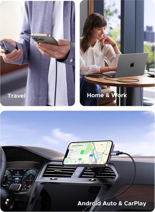 Actual product image Ugreen Cable USB USB-C - USB-C 0.5 m Czarno-szary (6941876269068) (0.50 m, 240 W)