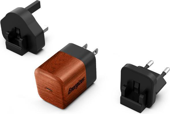 Energizer Power-Delivery Ladegerät – 20 W – EU/UK/US, Holzlook (20 W)