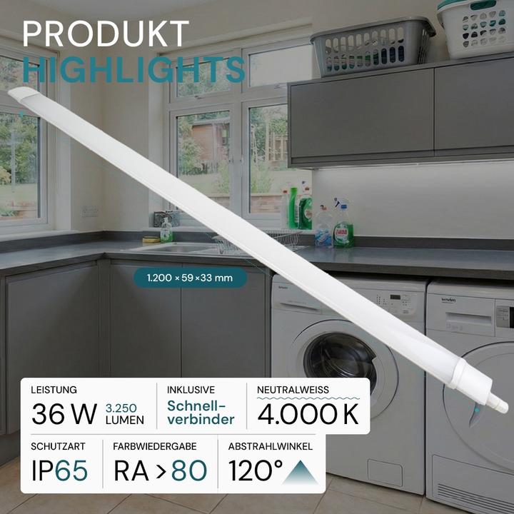 Actual product image Luxula LED moisture-proof luminaire (3250 lm)