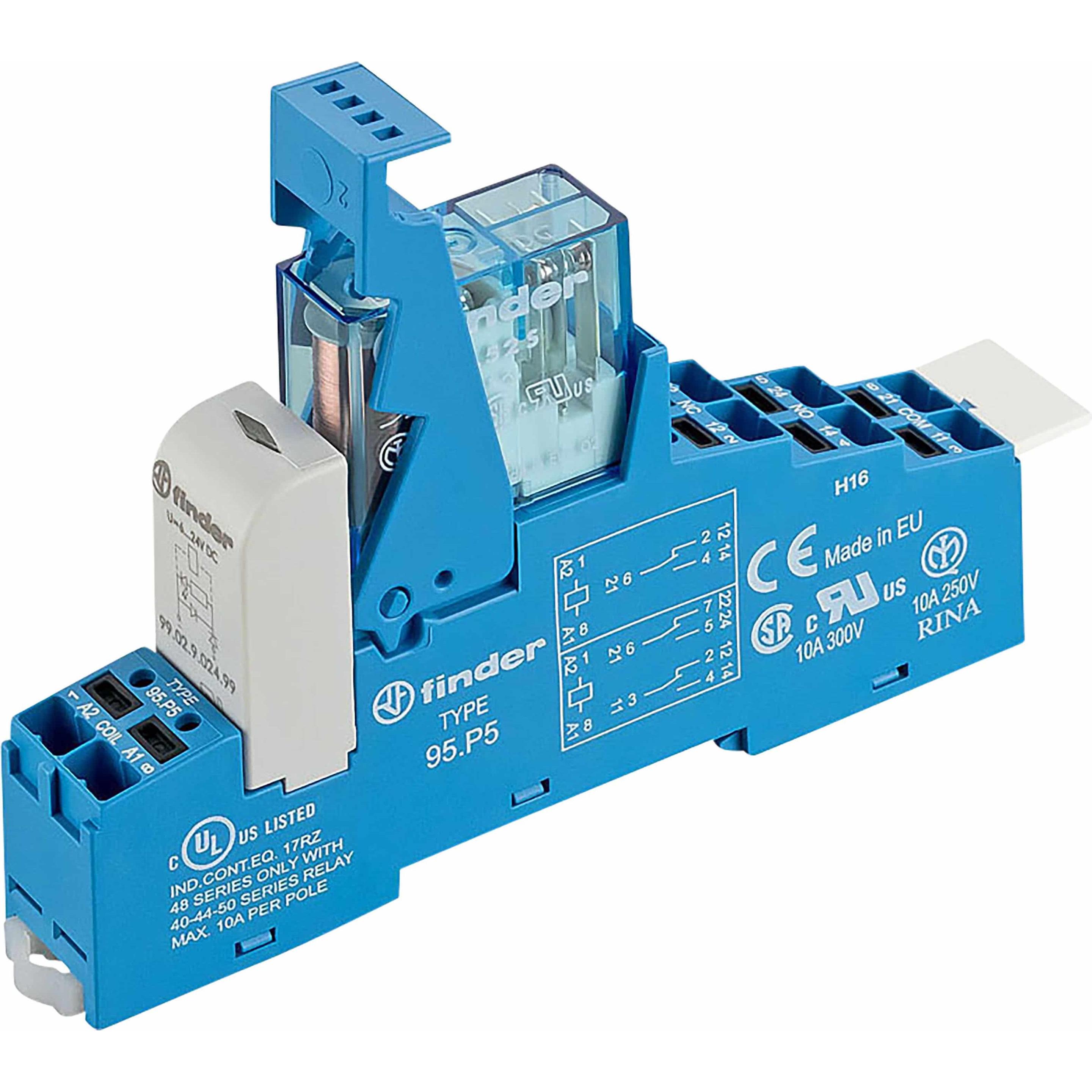 Finder Relè di accoppiamento, serie 48 con morsetti a innesto 1 pz 48.P5.7.024.0050, Relais